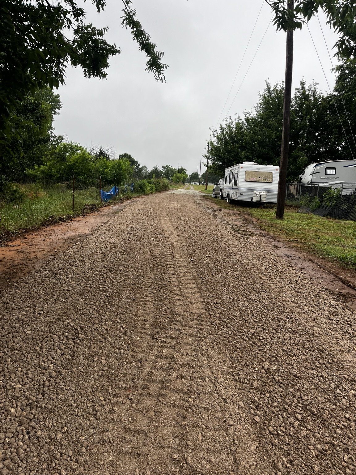 Gravel road installation and grading