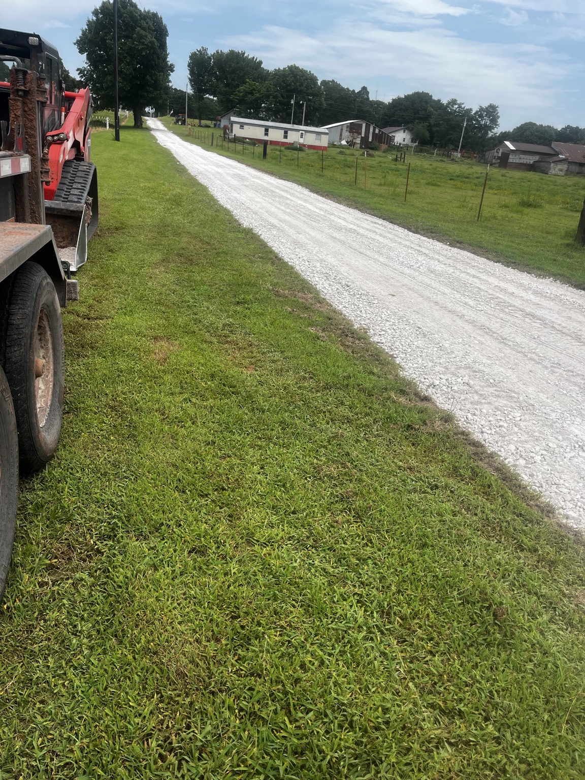 Long gravel driveway project