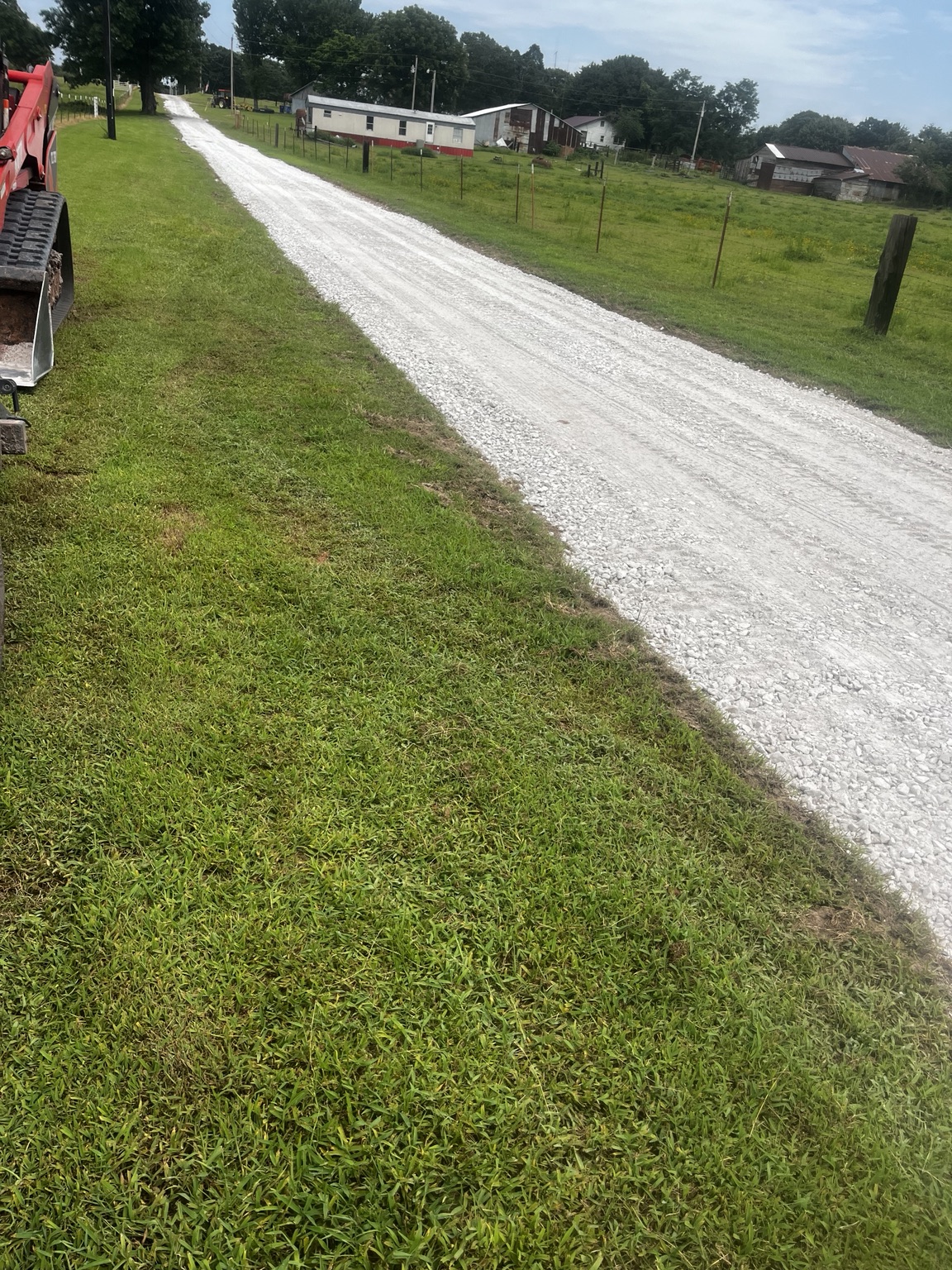 Completed gravel driveway