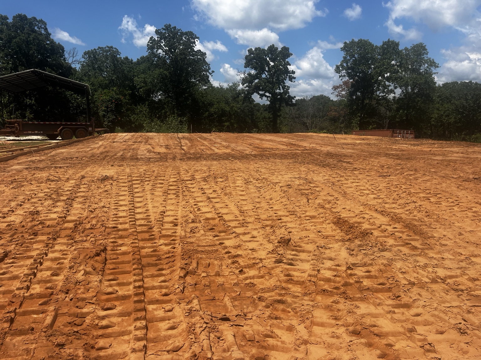 Excavated and graded construction site